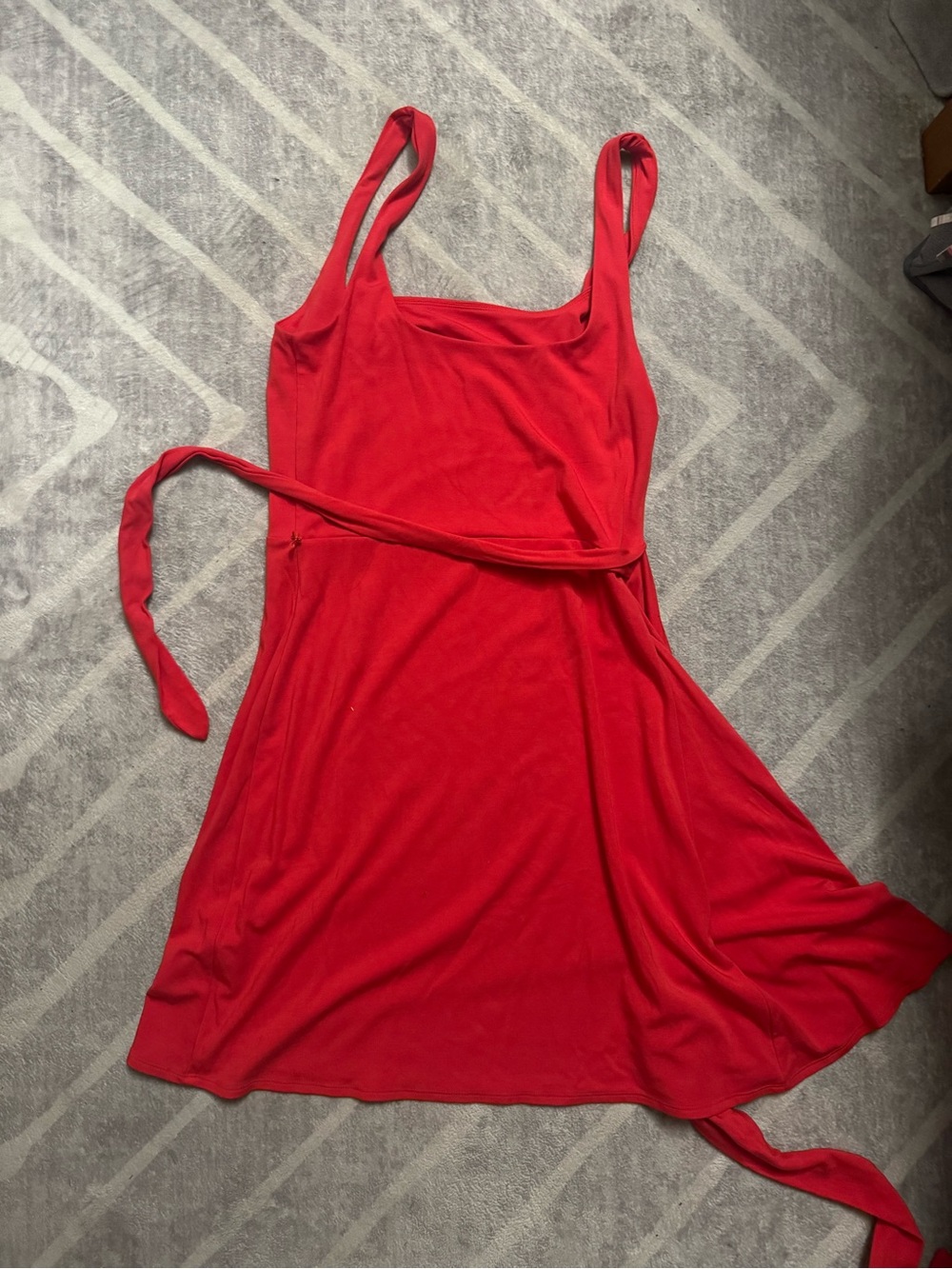 Wilfred Red Saturn Mini Sleeveless Wrap Dress - Picture 4 of 5